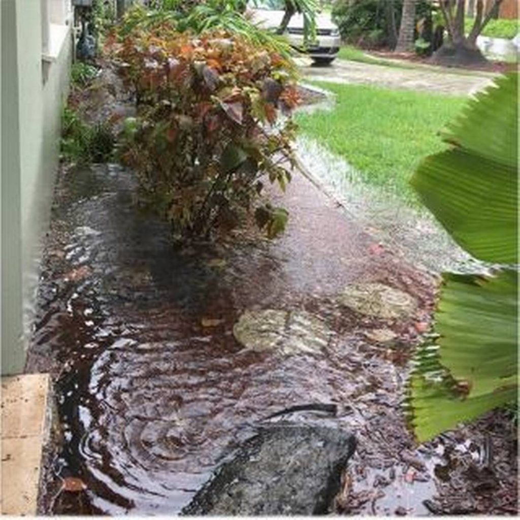 Downspout drainage flood side yard  in Central Florida